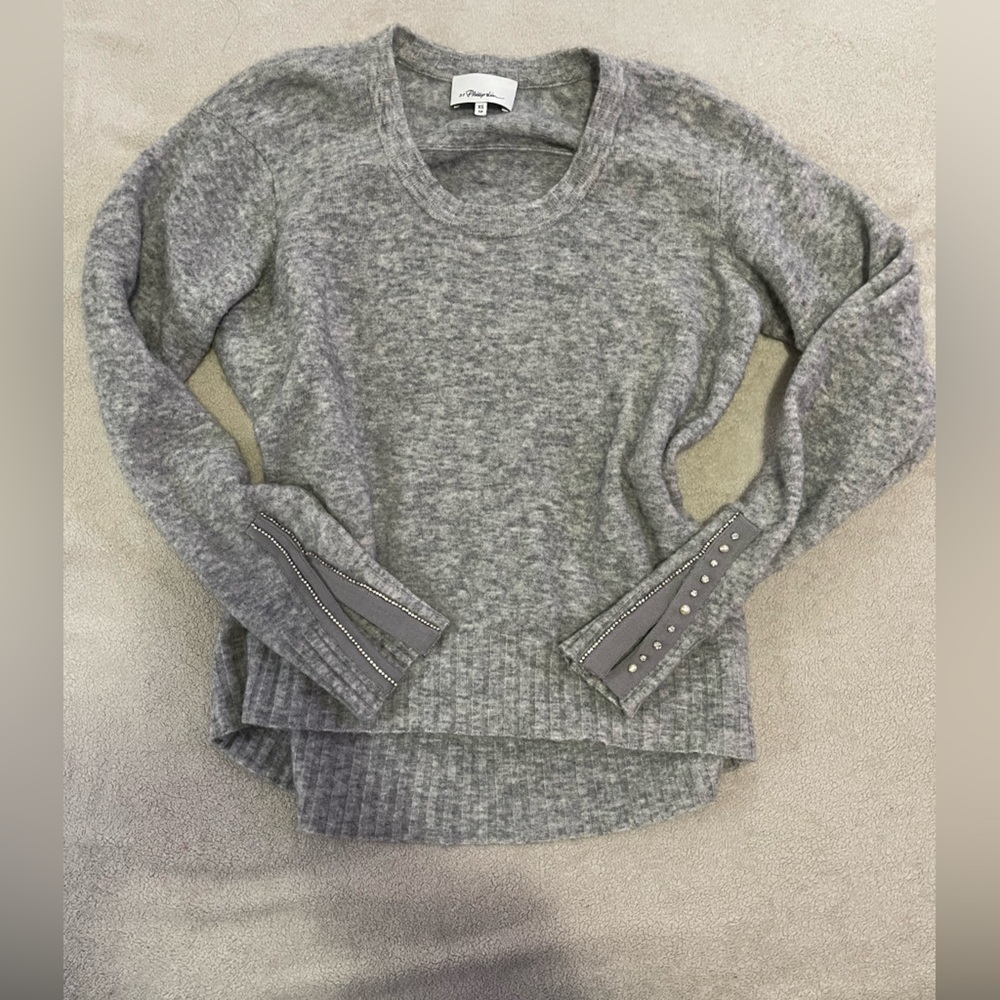 Phillip Lim wool/ alpaca blend embellished sleeve sweater